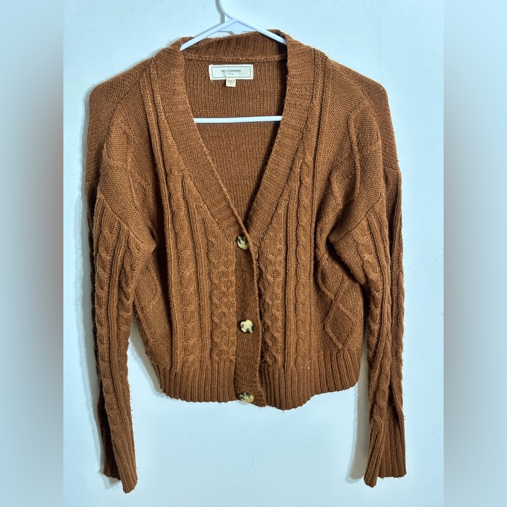 Cozy Brown Cable Knit Cardigan